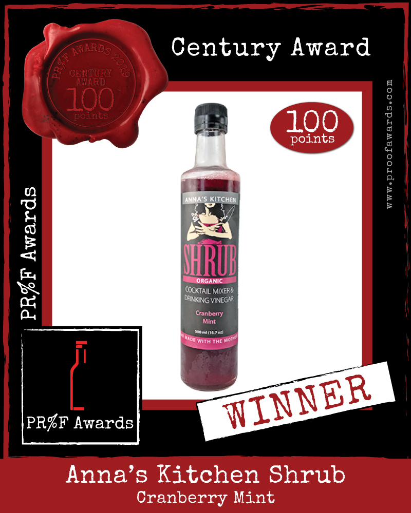 Anna's Kitchen Shrub Cranberry Mint, winner of the 2019 Proof Awards Century Award